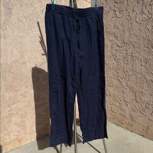 Allen Allen Deep Blue 100% Linen pants